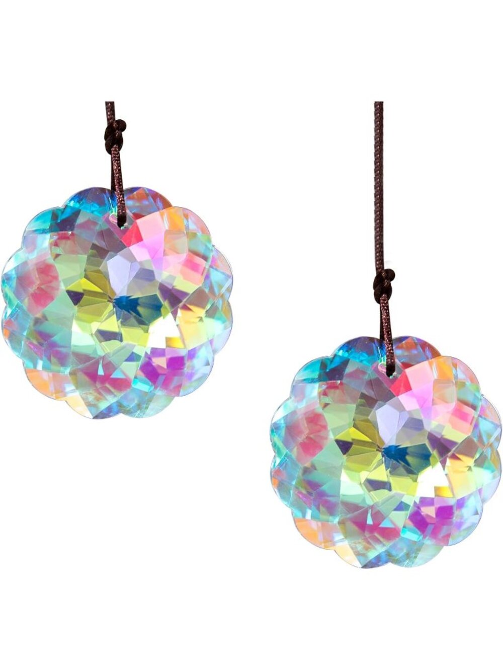 New Set 2 Colorful Crystal Suncatcher Prisms Rainbow Sun Catcher Indoor Window